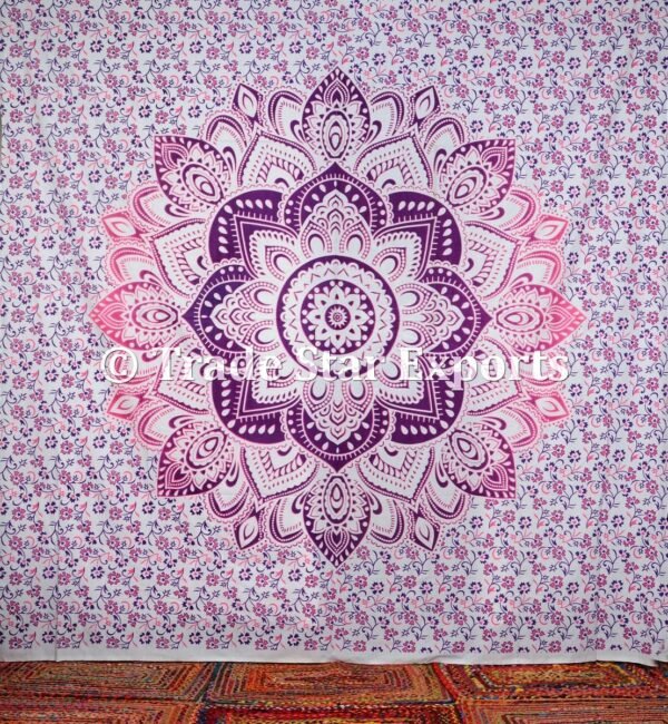 King Ombre Mandala Tapestry Wall Hanging